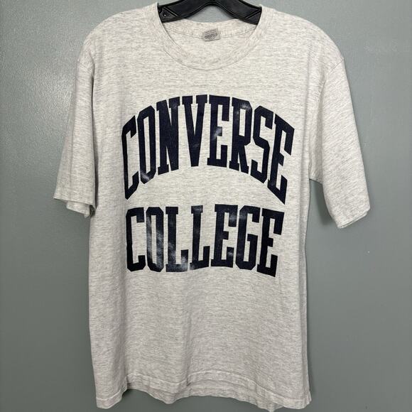 Vintage 90s Single Stitch Converse College Shirt Grey Large Men’s Prep Alumni - Picture 1 of 8